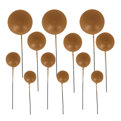 [00074843] CAKE TOPPER BOULES DORÉES NACRÉES 4 DIAM : 2CM, 2,5CM, 3CM ET 4CM PAQUET DE 12 PCS