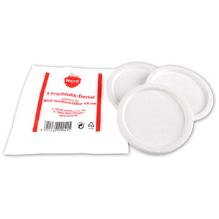 [00075185] WECK WHITE PLASTIC LID Ø 10CM PACK OF 5 PCS