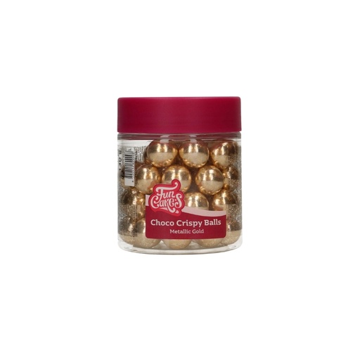 [08052518] FUNCAKES CRISPY CHOCOLATE BALLS METALLIC GOLD 130GR