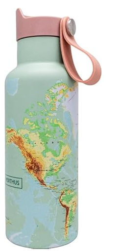 [00075552] NERTHUS GOURDE INOX 500ML "LE MONDE" DOUBLE PAROI