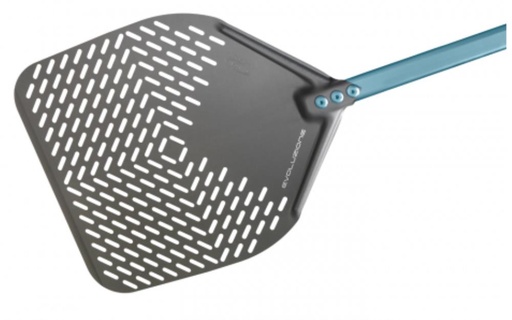 [50361111] 33X33CM ALUMINIUM PIZZA PEEL WITH 120CM PERFORATED HANDLE