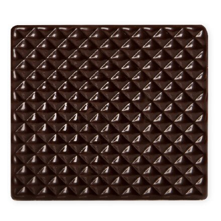 [08054475] 2015822 PURE CHOCOLADE GEWATTEERDE RELIËFBLOK EINDKAP 9X8CM 40 STUKS ***S/CD***