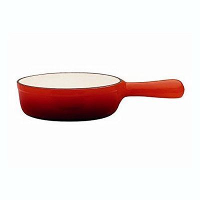 [74500143] BAUMALU CAQUELON SINGLE SAVOYARD RED CAST IRON 21X8CM WITH HANDLE