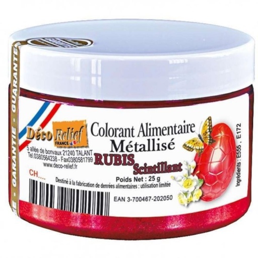 [70409325] RUBY GLITTER FOOD COLOURING POWDER 25 GR