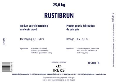 [05090040] IREKS RUSTIBRUN ROASTED MALT 25KG MIX 5%