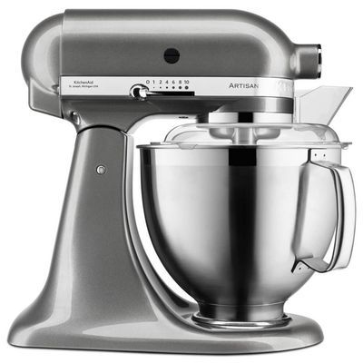[57661462] KITCHENAID ARTISAN 185 ROBOT SUR SOCLE 4.8L GRIS ETAIN ACCESSOIRES INOX