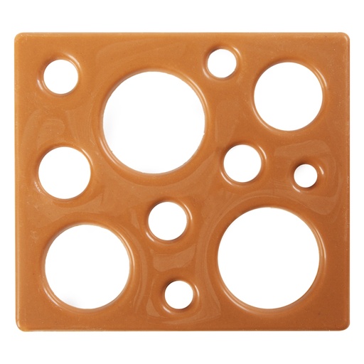 [08054655] 2015727 CARAMEL LOG TOPPERS WITH HOLES 9X8CM 40 PIECES ***ON ORDER***