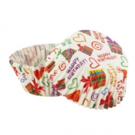 [70407422] Cupcakevormpjes "happy birthday"50 stukken =blister