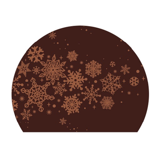 [08082117] 2014671 DARK CHOCOLATE SNOWFLAKE LOG TOPPERS 10X8CM 40 PCES