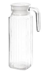 [60251942] OLYMPIA 1L RIVETED GLASS PITCHER WITH LID