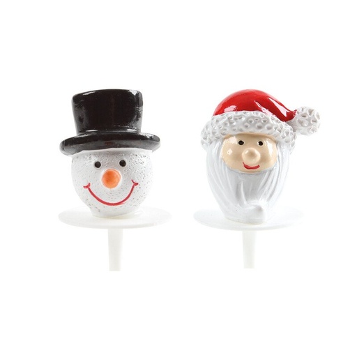 [08054938] 1015044 POLYRESIN SNOWMAN AND SANTA HEADS ASSORTMENT 64PCS ***ON ORDER***