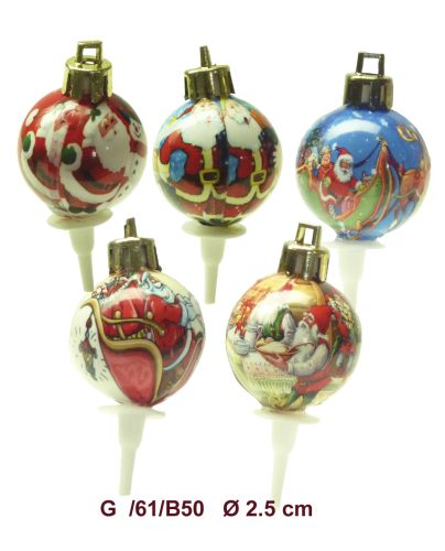 [15099829] KERSTBOL OP STOKJE 50 STUKKEN=DOOS