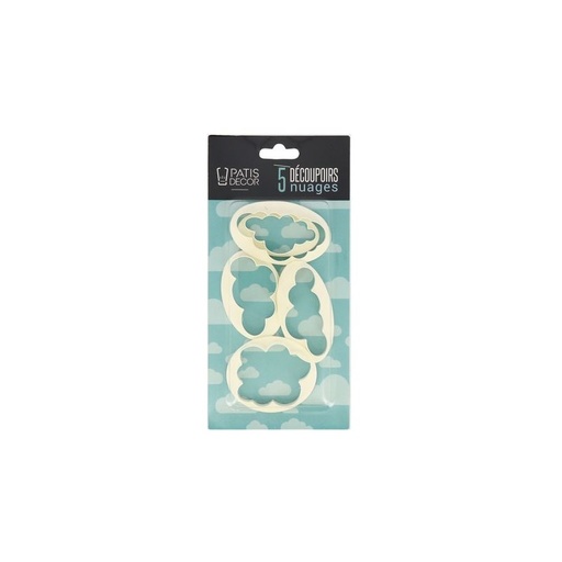 [08075987] CLOUD COOKIE CUTTERS 5 ASSORTED SIZES
