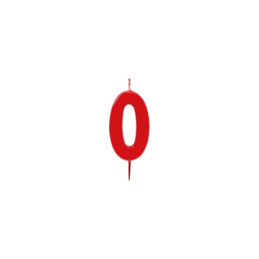 [70407084] BOUGIE CHIFFRE ROUGE N°0 HT 6CM