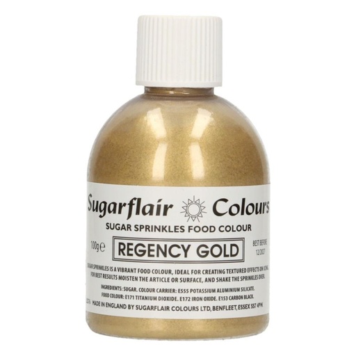 [08053236] SUGARFLAIR DARK GOLD SPARKLING SUGAR SEQUINS 100GR