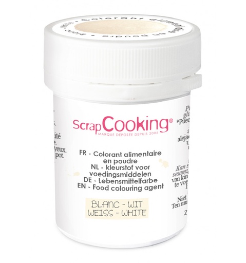 [08055647] SCRAPCOOKING HYDRO WHITE FOOD COLORING 5GR