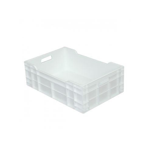[70410559] CAISSE PLEINE BLANCHE 60X40CM HT20CM 40L AVEC POIGNEES