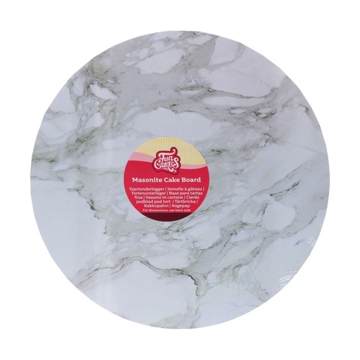 [08053778] FUNCAKES ROUND TRAY GREY MARBLE THICK 5MM Ø 30CM