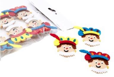 [60700502] PINCE PÈRE SUIE CHAPEAU COLORÉ  PAQUET DE 6 PCES