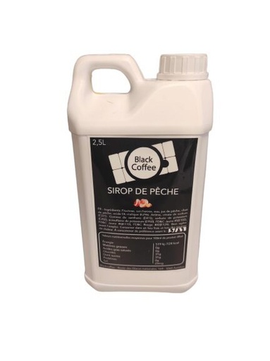 [25101222] BLACK COFFEE SYRUP PEACH FLAVOUR 2.5L CAN