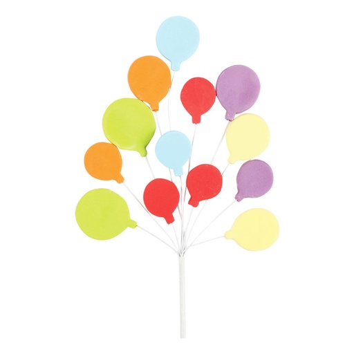 [08074114] 1011103 ASSORTED SUGAR BALLOONS ON PICK 18 PCES