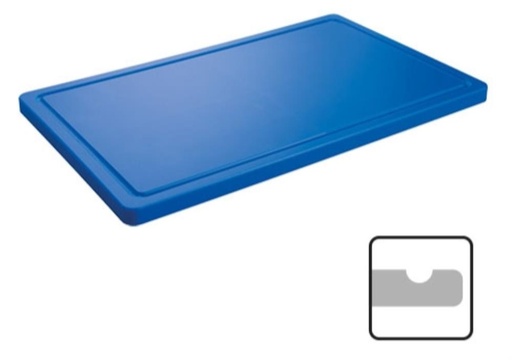 [50706070] CATERCHEF PLANCHE POLY GN1/1 BLEU 53X32.5X2CM A/RIGOLE