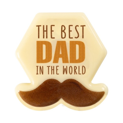 [08058346] 2011035 PLAQUETTE MOUSTACHE BEST DAD 3,8 CM 120PCS ***S/CDE***