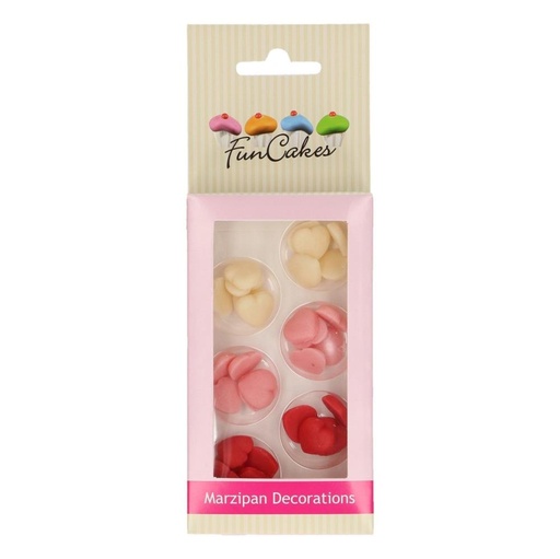 [08053252] FUNCAKES MARSEPEIN DECORATIE HARTJES KLEIN ASSORTI 1CM 30 PCES