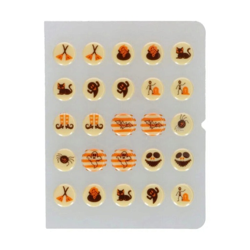 [08053654] FUNCAKES HALLOWEEN PLATE 2CM CHOCOLATE 25 PIECES
