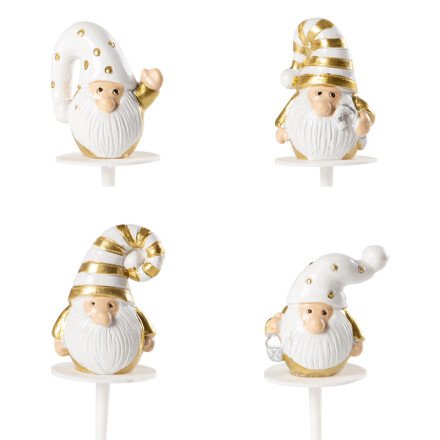 [08054489]  1015398 SANTA CLAUS HAT GOLD/WHITE 3D ON 35MM PEAK 64 PIECES ***S/CD***