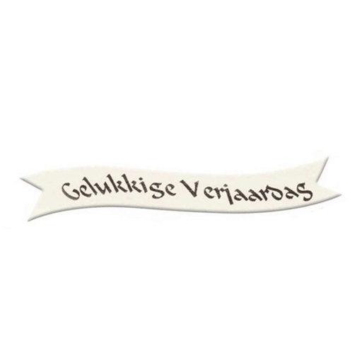 [08081074] 58966 WIMPEL WIT GELUKKIGE VERJAARDAG 24 STUKKEN = DOOS