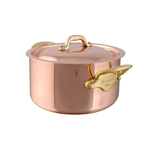 [60252059] MAUVIEL M'150B MARMITE 20CM A/COUVERCLE CUIVRE/BRONZE-NON INDUCTION
