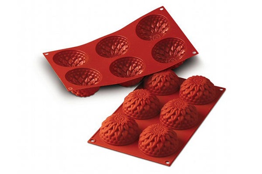 [70408236] SILIKOMART SF078 MOULE 6 DAHLIAS Ø78 HT 40MM 115ML ANTI-ADHESIF GN1/3 -50° À 250