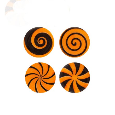 [08054380] 2091130 PLAQUETTE SPIRALE HALLOWEEN CHOCOLAT Ø 3CM 175 PIÈCES ***S/CD***