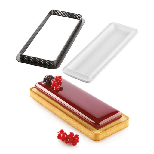 [51657435] SILIKOMART KIT TARTE RING RECTANGULAIRE 265 X105MMH 20MM 1 CADRE + 1 MOULE