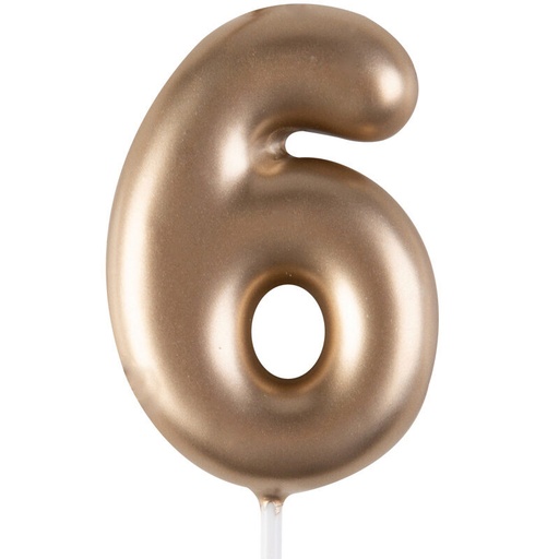 [08063107] 1023846 GOUDEN NUMMERKAARS "6" 4CM 12 STUKS***S/CD***