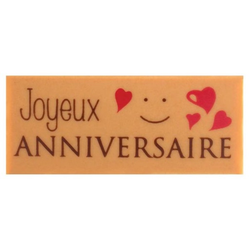 [08056498] 050150 PCB RECTANGLES CBC JOYEUX ANNIVERSAIRE 6X2,5 CM 75PCES ***S/CD***
