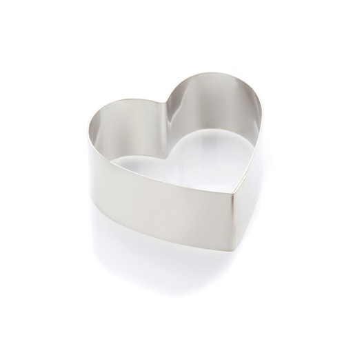 [51701412] COEUR SANS FOND BOMBÉ EN INOX 12 X 5 CM
