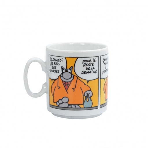[60231010] LE CHAT MUG STRIP COULEUR LE SAMEDI JE FAIS 30CL P.GELUCK