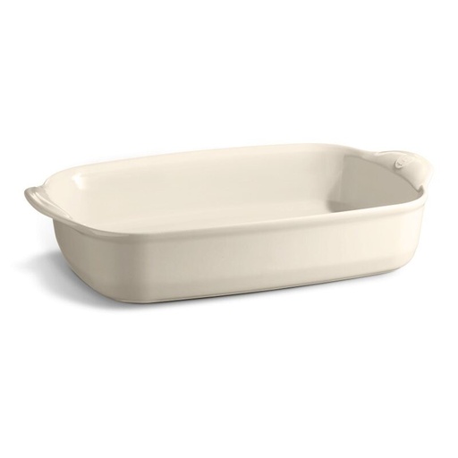 [57690017] EMILE HENRY CLAY ROASTING DISH 42X28CM 4.00L - WHITE