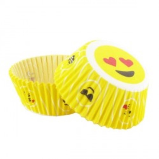 [70407415] Cupcakevormpjes smiley / emoji50 stukken =blister
