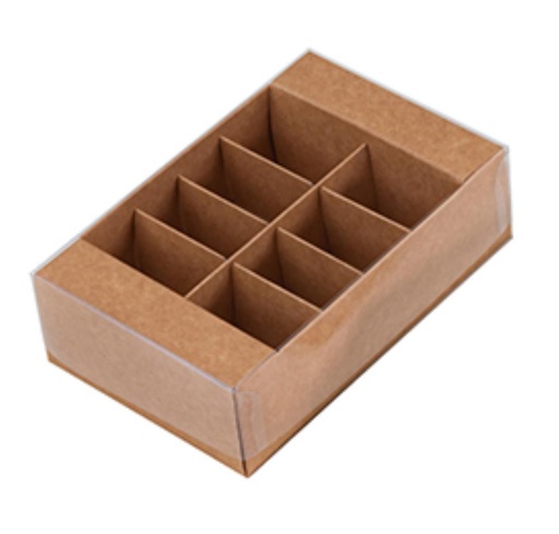 [41700215] BOITE KRAFT POUR 8 MACARONS 165X105XH/50MM PAQUET DE 10 PCES