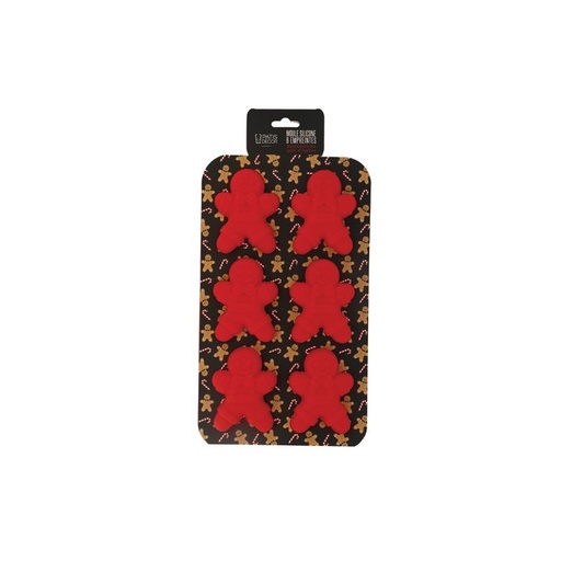 [08075995] GINGERBREAD MAN SILICONE MOLD 6X