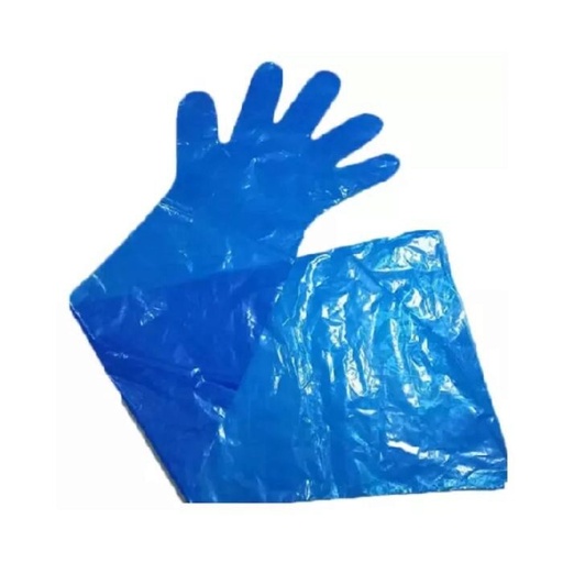 [70408977] SHOULDER LENGTH GLOVES BLUE PE 90CM ONE SIZE/100PCS