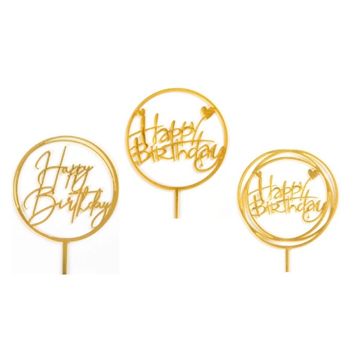 [08034337] 1024390 HAPPY BIRTHDAY 9 X 4CM 12PCES ***S/CDE***