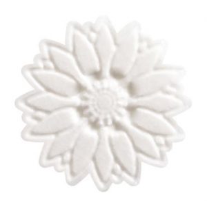 [08057819] 074126 PCB MERINGUE DECORATIES MET RELIËF KLEINE BLOEMEN Ø 3 CM 3 DESIGNS 240STUKS ***S/CD***