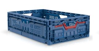 [50611146] EURONORM OPVOUWBARE CONTAINER 60X40X17CM BLAUW GEPERFOREERD VOLUME 33L *SCDE*
