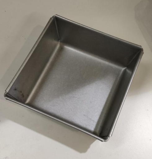 [51201371] SQUARE BREAD PLATE 13X13H6.5CM ALUMINIZED BREAD 400GR