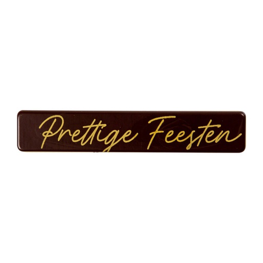 [08082181] 2015850 PRETTIGE FEESTEN DARK CHOCOLATE PLAQUE 8X1.5CM 120 PCES ***S/CD***