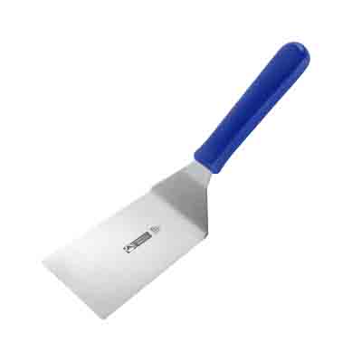 [50361118] TH STAINLESS STEEL SPATULA BLUE HANDLE 11X9CM